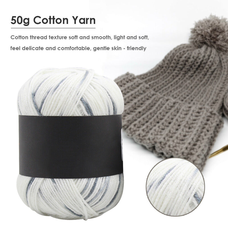 Gradient Color Milk Cotton Yarn Scarf Sweater Crochet Knitting Yarn (H) Newly