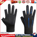 Breathable Anti-Slip Women Men Two Finer Cut Fishing Cycling Gloves (Blue) Newly