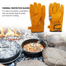 Cowhide Leather Cooking Working Welding Safety Protective Gloves (Yellow) Newly