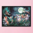 80x58cm DIY Stamped Cross Stitch Kit Fairy in Moon 11CT 3 Beaches Needlework Set