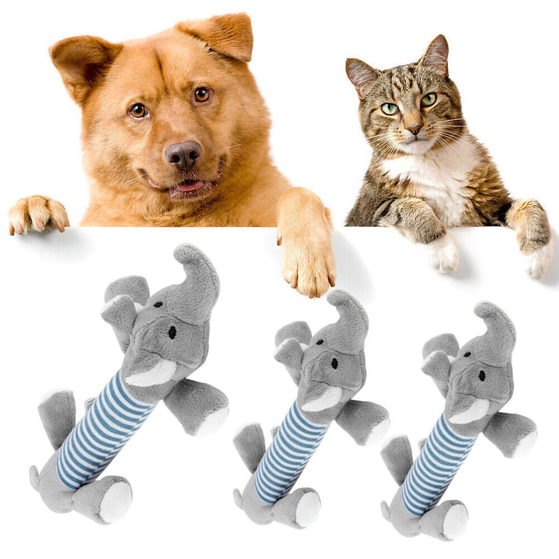 Pet Puppy Chew Squeaker Squeaky Plush Sound Ball For Dog-Elephant