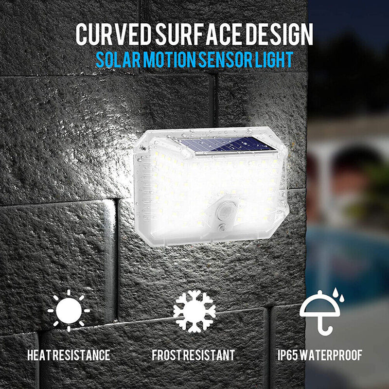 90LED Solar Outdoor Wall Light Waterproof 4-Sided Motion Sensor Garden Park Lamp