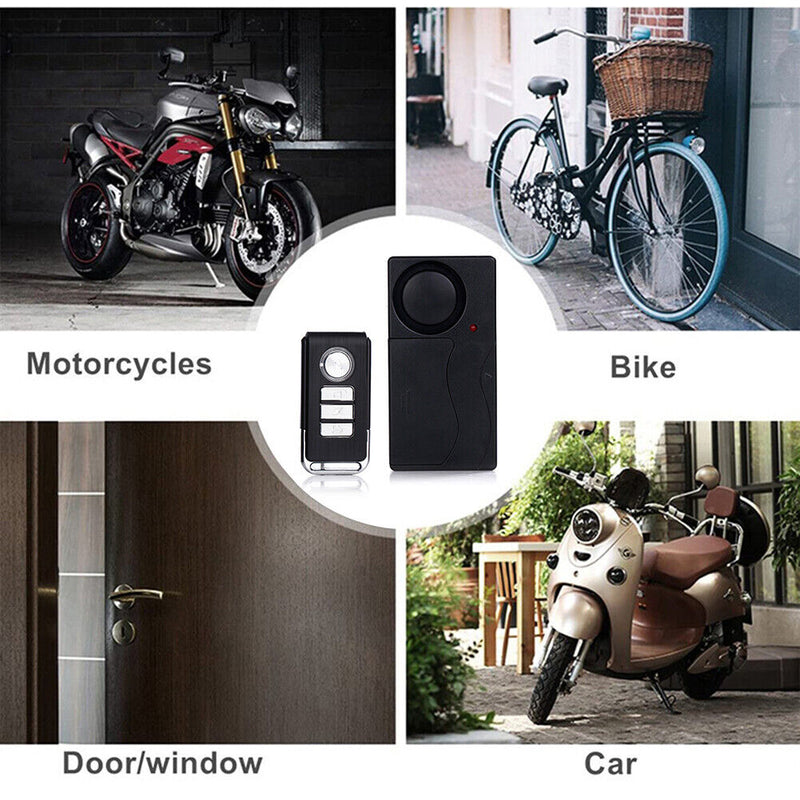 Wireless Remote Control Bicycle Alarm Motorcycle Vibration Warning Sensor Newly