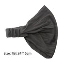 Women Headband Wide Yoga Hairband Elastic Running Turban Head Wrap (Grey)