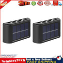 2x Solar Wall Lamp Outdoor Balcony Fence Path Garden Decor (White 6LED) Newly