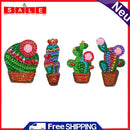 4pcs DIY Full Drill Diamond Painting Keychain Special Shaped Cactus Bag Keyring