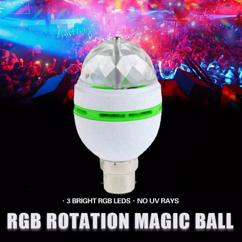 LED Rotating Disco Light Bulb RGB Projector Multi Colour Bayonet Lamp Party#