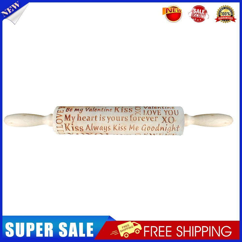 Valentine Day Letters Embossing Rolling Pin for DIY Baking Cookies (Sweet)