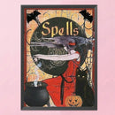 Full Cross Stitch 11CT Halloween Witch Printed Wall Art Crafts Home Decorations