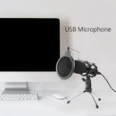 USB Wired Handheld Mic Condenser Microphone w/Stand Windshield for PC Chatt
