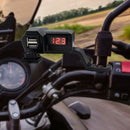 Motorcycle 3.4A Dual USB Charger Handlebar Mirror Power Adapter with Voltme