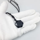 Black Blessing Jewelry Lucky Necklace Obsidian Pendant Hexagram Shape Amulet