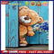 Bear by Door Oil Paint By Numbers Kit DIY Home Decoration Gift Wall Art Pic