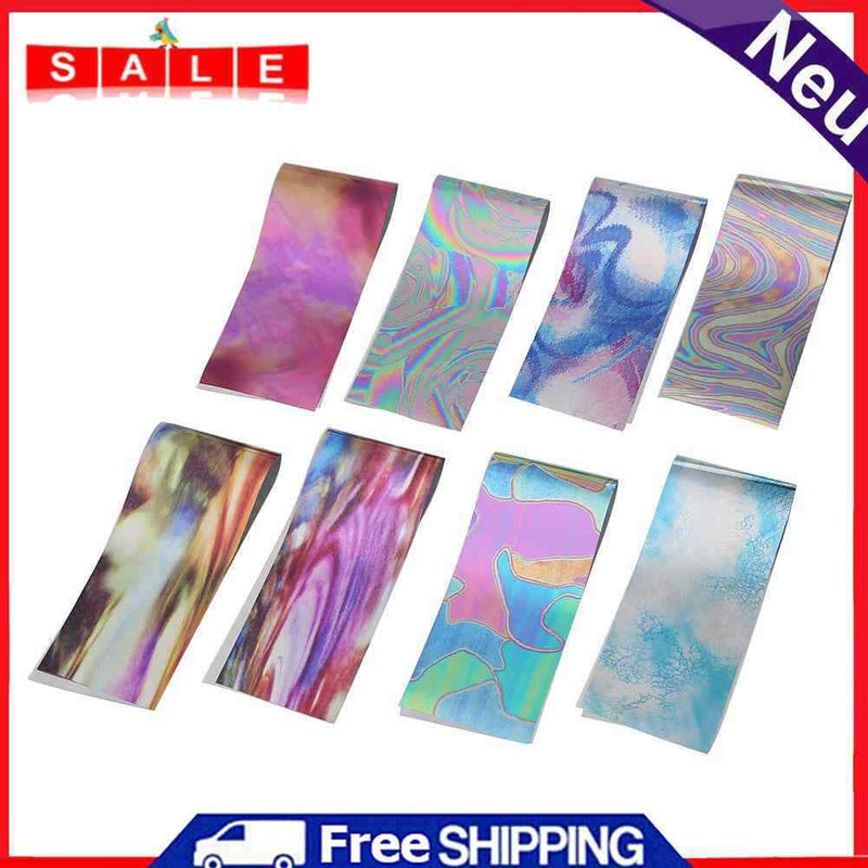 12pcs/set Starry Sky Shell Paper Transfer Print Gradual Ripple Nail Pasters