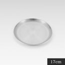 Camping Plate Stainless Steel Tableware Food Container Picnic Dish (17cm) Newly