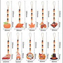 Home Deocr DIY Thanksgiving Wooden Tray Decoration Tassel Beads Garland Pendant