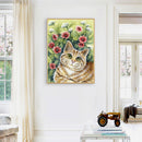 5D DIY Diamond Painting Kits Cat Full Round Drill Wall Decor Art Crafts Mosai