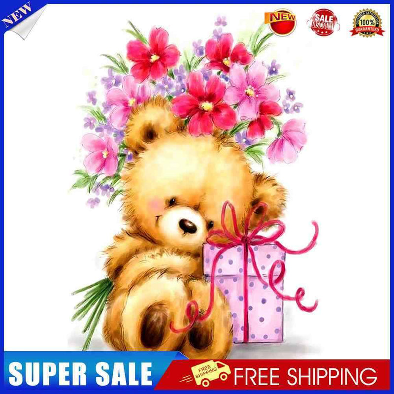 #A Full Ecological Cotton Thread 11CT 3 Teddy Bear Cross Stitch Cartoon Series K