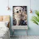 5D DIY Full Drill Round Shape Puppy Rhinestone Diamond Drawing Home Decoration