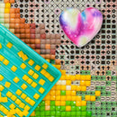 Love Heart Shape Plastic Painting Locator Glitter Magnetic Diamond Holder Too