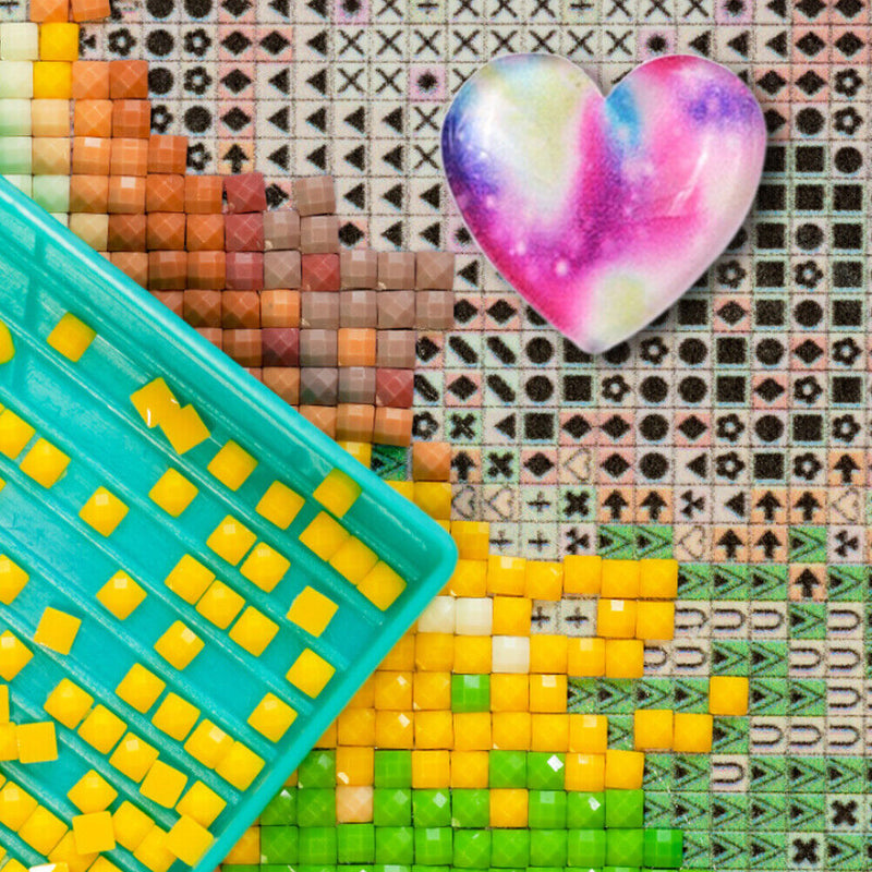 Love Heart Shape Plastic Painting Locator Glitter Magnetic Diamond Holder Too