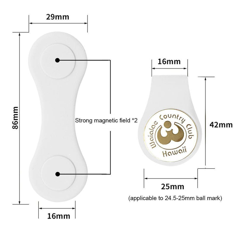 Golf Hat Clip Magnetic Golf Ball Marker for Position Calibrating (White)