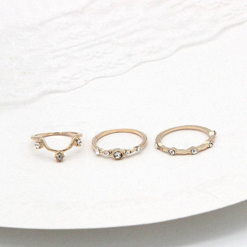 Women Girls Knuckle Ring Geometric Ring Set Opening Finger Ring Bohemian