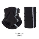 Outdoor Winter Warm Fleece Neck Scarf Reflective Skiing Neck Cover (Black)
