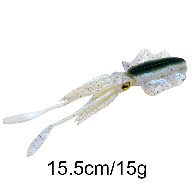 15.5cm 15g Bionic Squid Sea Fishing Lures Artificial Wobbler Bait (Blue)
