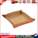 PU Desktop Storage Box Key Hall Tray Cosmetic Jewelry Organizer (Caramel) Newly