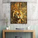 Hand Painted Picture Frameless DIY Fierce Tiger Painting By Numbers Craft