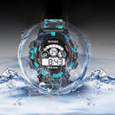 5pcs Outdoor Multifunction Waterproof Boy Sports Electronic Watches (Blue)