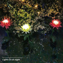 2pcs LED Solar Light Chrysanthemum Lawn Stake Lamps Garden Decor (White) Newly