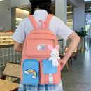 #A Teenager Class Bookbag Rucksack Rainbow Hit Color Shoulder Crossbody Bags