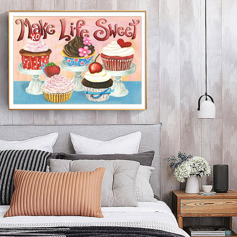 DIY Drill Point Handicraft Cartoon Cupcake Rhinestone Craft Diamond Painting Kit