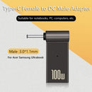 PD 100W Laptop Power Charger Supply Adapter Type-C Female to Male Plug Converter