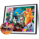 5D DIY Diamond Painting Kits Full Round Drill Cats Party Wall Picture (B4823)