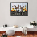 5D Diamond Painting Kit Fence Donkeys Full Round Drill DIY Crafts Mosaic Picture