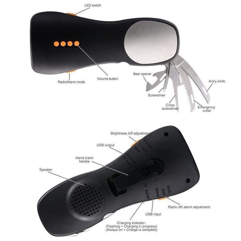 Emergency Rescue Flashlight Charging Power Bank Mobile Power Radio Receiver