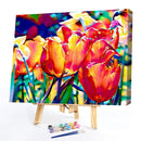 Colorful Flower Oil Paint By Numbers Kit DIY Acrylic Painting Frameless Drawi