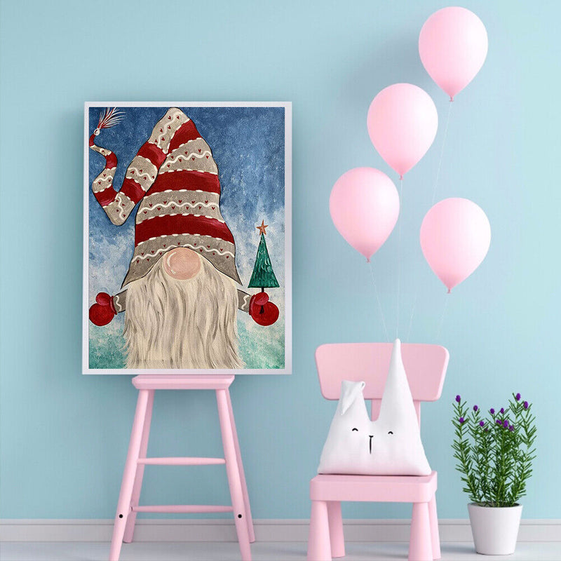 Frameless Oil Paint By Numbers Gnome DIY Canvas Picture Craft for Home
