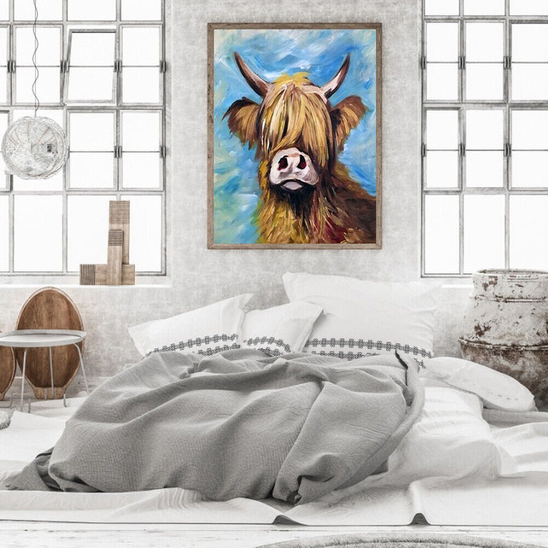 Frameless Oil Paint By Numbers DIY Yak Picture Craft Living Room Decoration Kit