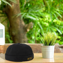 Women Men Hats Cotton Landlord Breathable Beanie Hat Sailor Cap (Black)