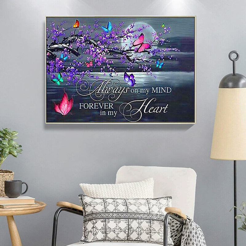 Letter Butterfly 5D DIY Full Square Diamond Painting Animal Mosaic Decor Artwork