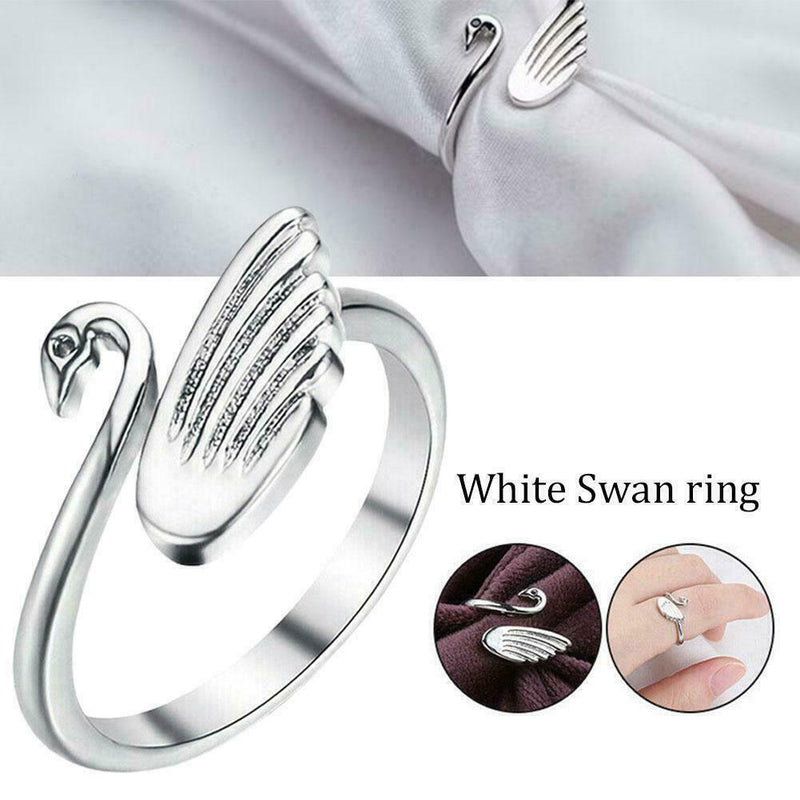 1x Swan Shape Knitting Loop Crochet Ring Thimble Guide Accessories Crafts X4S8