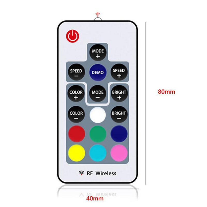 DC12V 4Pin Lamp Computer RGB LED Strip Light Wireless RF 17 Keys Controller