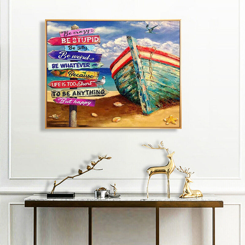 Ship by the Sea Oil Paint By Numbers Kit DIY Acrylic Painting on Canvas Art