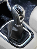 5/6 Speed 3 Cap Black PU Leather Manual Car Gear Shift Shifter Lever Knobs Q9C6
