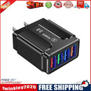 3.1A 4 USB Port Butterfly Illuminated Wall Charger Adapter (US Black)