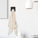 Punch Free Towel Plug Holder Bathroom Kitchen Towels Organizer Rack (Black)